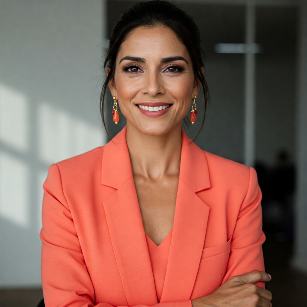 mujer feliz Tarjeta Inteligente de Presentación Digital con tecnología NFC