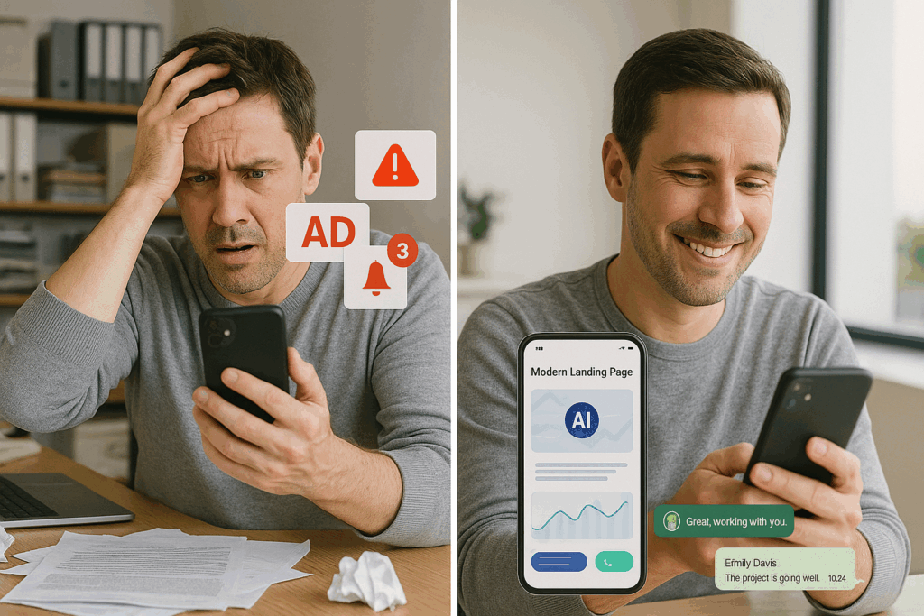 Emprendedor antes y después de automatizar su sistema de ventas: del caos a los resultados